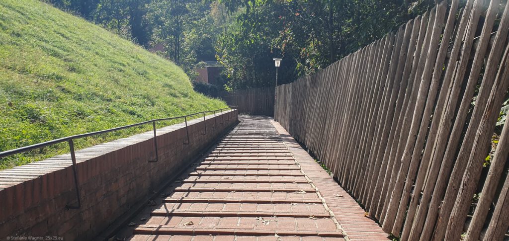 Steep path made from bricks